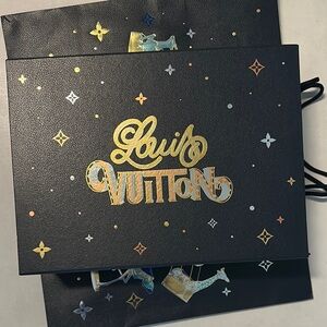 Louis Vuitton Black Designer Box with matching Bag